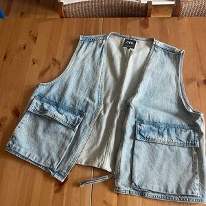 Zara Light Blue Denim Vest